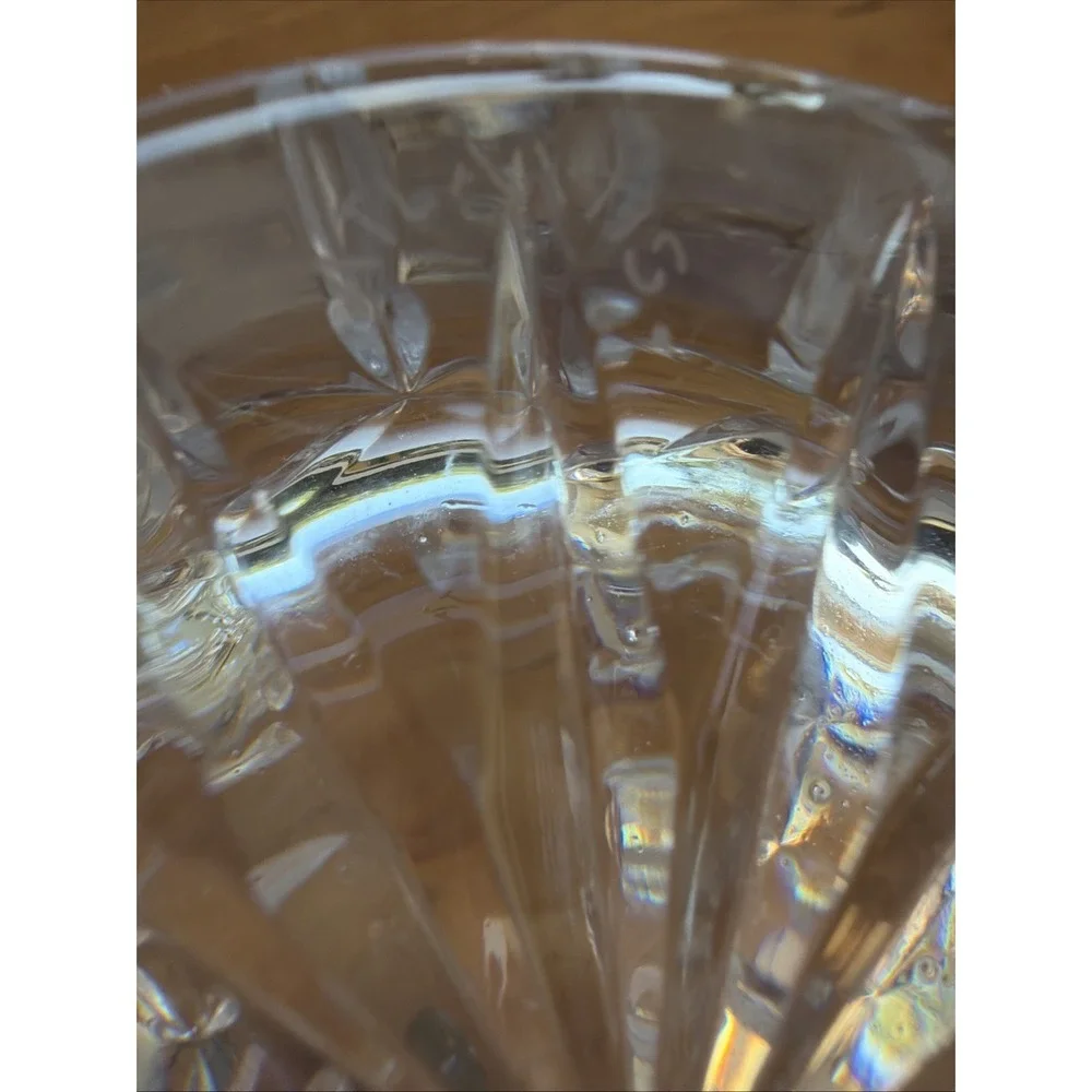 Fine Atlantis Cut Crystal Decanter Faceted w/ Cut Stopper Signed -‎ 10 1/4